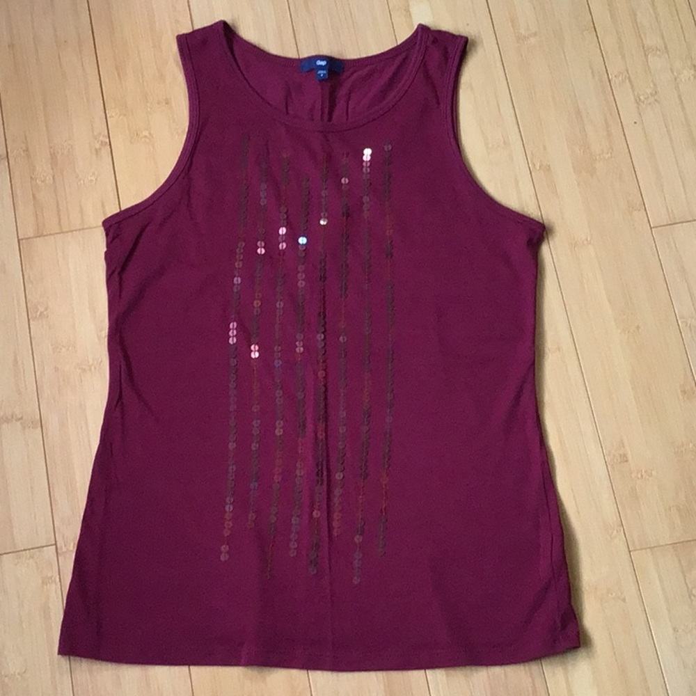 Gap pima cotton tank with sequins